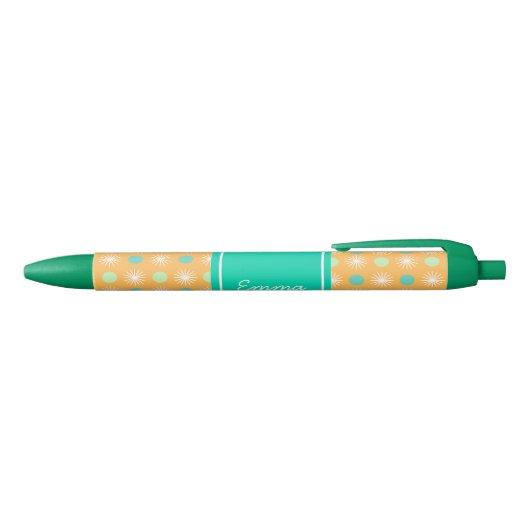 Stylo Noir Light Orange Boho Retro Pattern Pen (Haut)