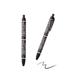 Stylo Noir Ligne Jardin de Minuit Rose Pâle