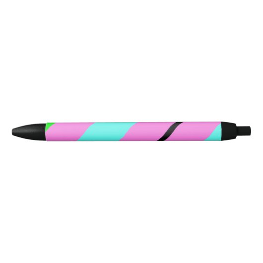 Stylo Noir Lignes colorées (Devant)