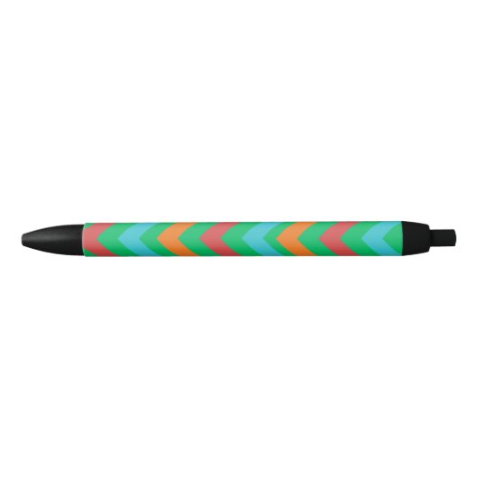 Stylo Noir lignes colorées (Devant)