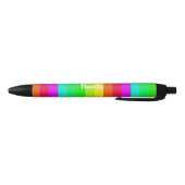 Stylo Noir Lignes d'arc-en-ciel colorées (Bas)