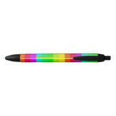 Stylo Noir Lignes d'arc-en-ciel colorées (Dos)