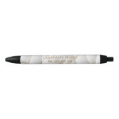 Stylo Noir Lignes d'or en blanc (Devant)