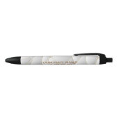 Stylo Noir Lignes d'or en blanc (Haut)