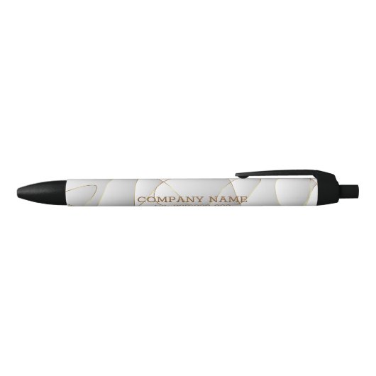 Stylo Noir Lignes d'or en blanc (Haut)