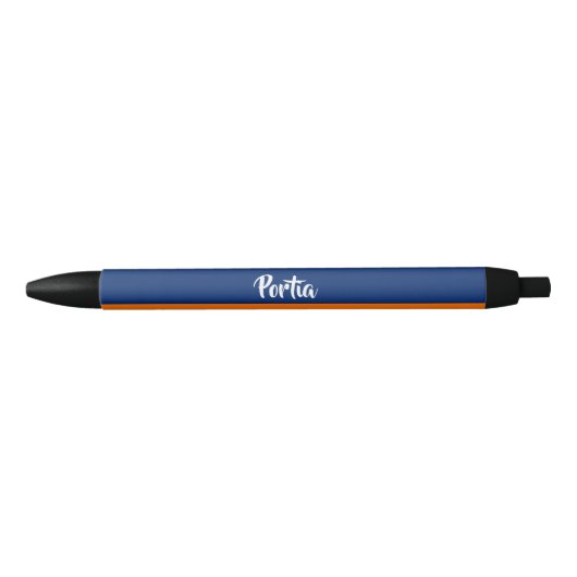 Stylo Noir Lignes multicolores à motif (Devant)