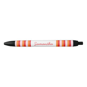Stylo Noir Lignes verticales bandes personnalisées