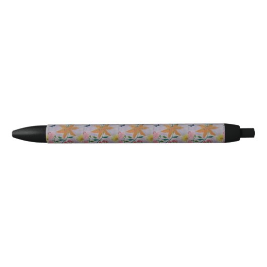 Stylo Noir Lily orange (Devant)
