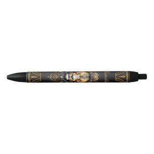 Stylo Noir Lion majestueux