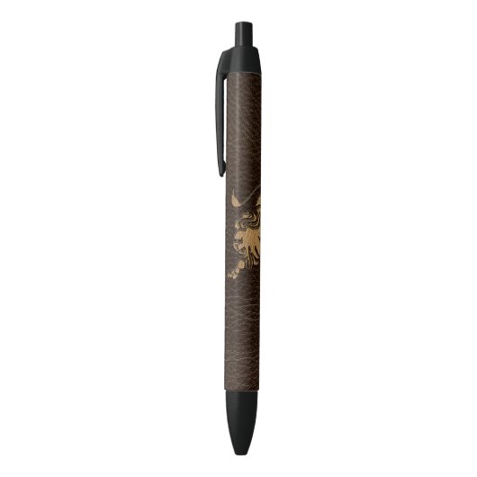 Stylo Noir Lion simili cuir (Haut (Vertical))