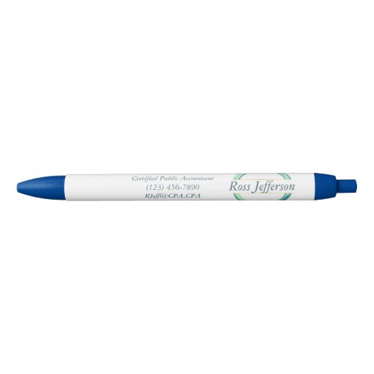 Stylo Noir Logo Cercle Bleu (Devant)