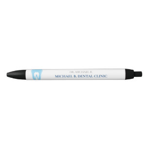 Stylo Noir logo de dentiste simple bleu blanc