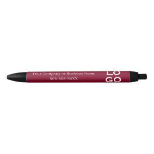 Stylo Noir Logo de société ou d'entreprise personnalisé sur f