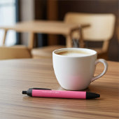 Stylo Noir Logo d'entreprise, nom rose blanc à deux faces