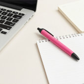 Stylo Noir Logo d'entreprise, nom rose blanc à deux faces