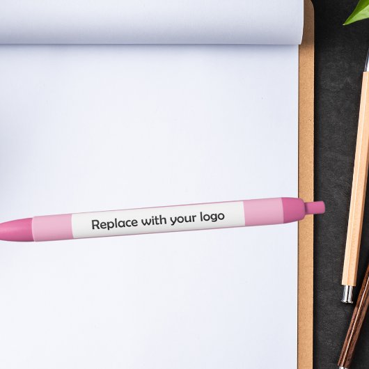 Stylo Noir Logo d'entreprise rose