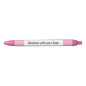 Stylo Noir Logo d'entreprise rose (Devant)