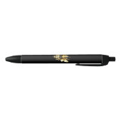 Stylo Noir Logo Faux Gold Foil Bee Polygonal sur Noir (Bas)