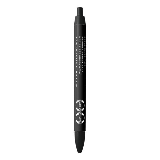 Stylo Noir Logo professionnel Black White Company (devant Vertical)