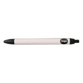 Stylo Noir Logo Simple Entreprise Promotionnel Blush Pink (Devant)