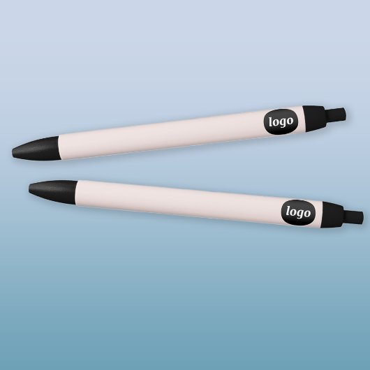 Stylo Noir Logo Simple Entreprise Promotionnel Blush Pink