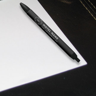 Stylo Noir Logo Simple Hotel Website Adresse Nom Noir