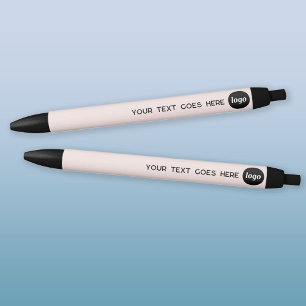Stylo Noir Logo Texte Blush Pink Business Promotionnels