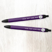 Stylo Noir Logo Texte Purple Entreprise Marque promotionnelle