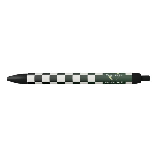 Stylo Noir Logo vert foncé Business marque Checkers (Devant)