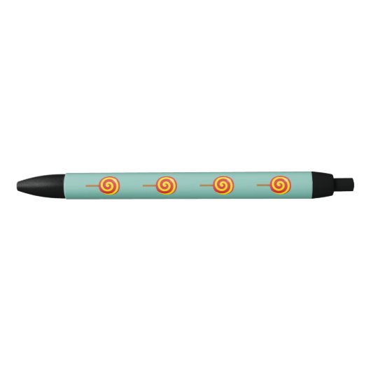 Stylo Noir Lollipop rouge spirale (Devant)