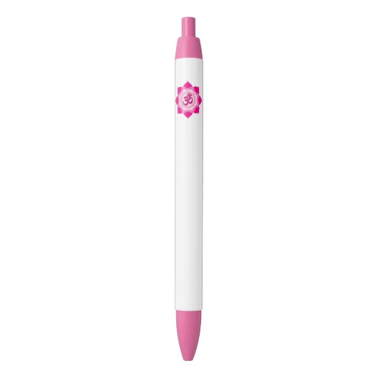 Stylo Noir Lotus rose (devant Vertical)