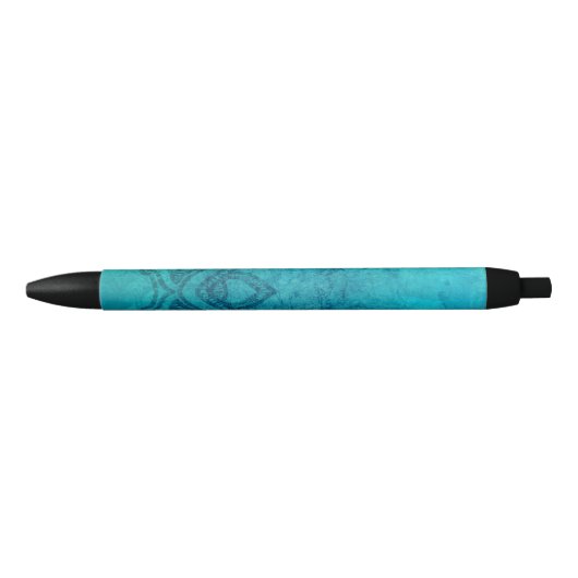 Stylo Noir Lotus texturé bleu (Devant)