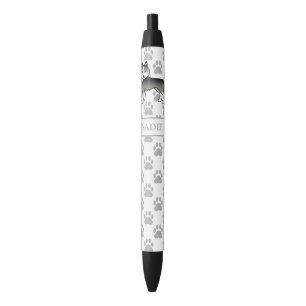Stylo Noir Loup Léger Gris Husky Sibérien Chien de Dessin Ani