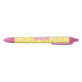 Stylo Noir Lumineuses tranches de citron jaune Personnalisé N (Bas)