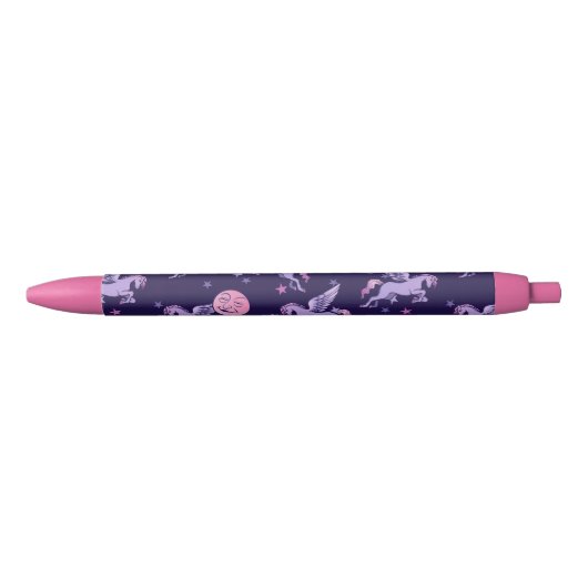 Stylo Noir Lune rose Pegasus (Devant)
