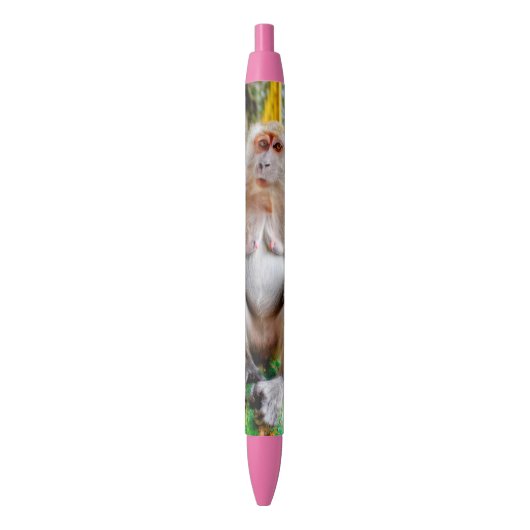 Stylo Noir Macaque crabier (devant Vertical)