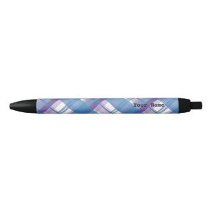 Stylo Noir Madras Plaid Blue et Purple