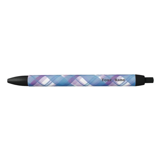 Stylo Noir Madras Plaid Blue et Purple (Devant)