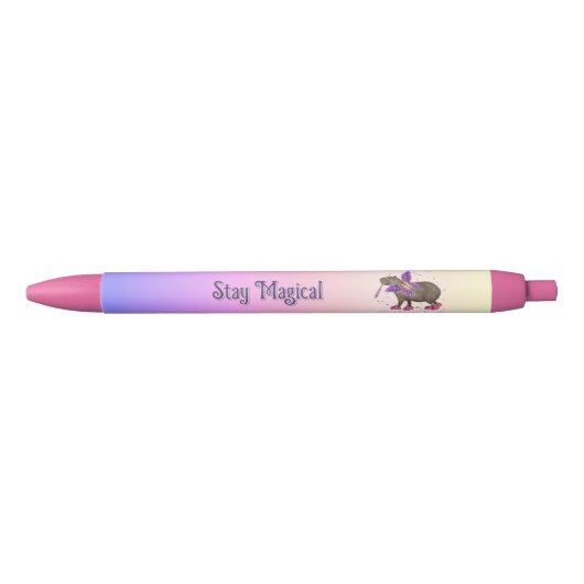 Stylo Noir Magie de Capybara Fée (Devant)