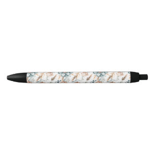 Stylo Noir Magnifique motif floral sans couture avec vintage