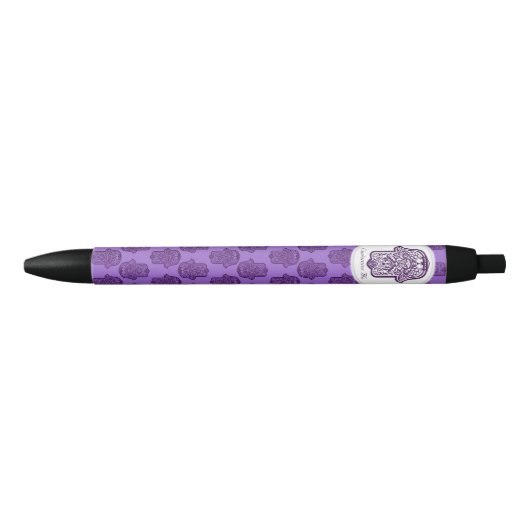 Stylo Noir Main de henné de Hamsa (violet) (Devant)