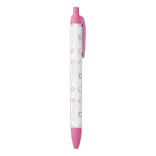Stylo Noir Maman avec des coeurs