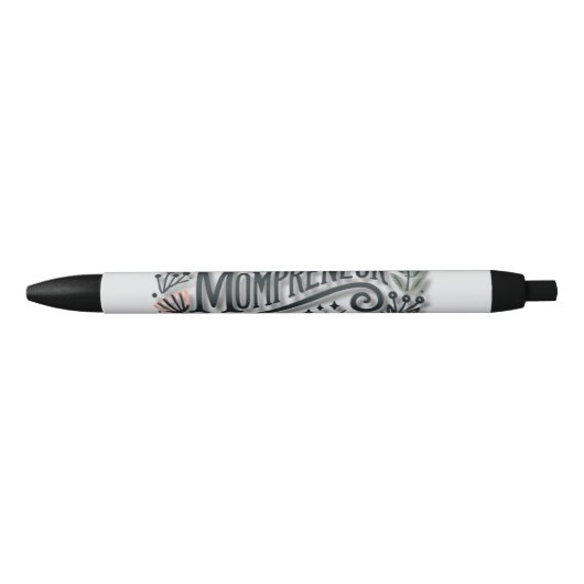 Stylo Noir Maman entrepreneuriale à thème (Devant)