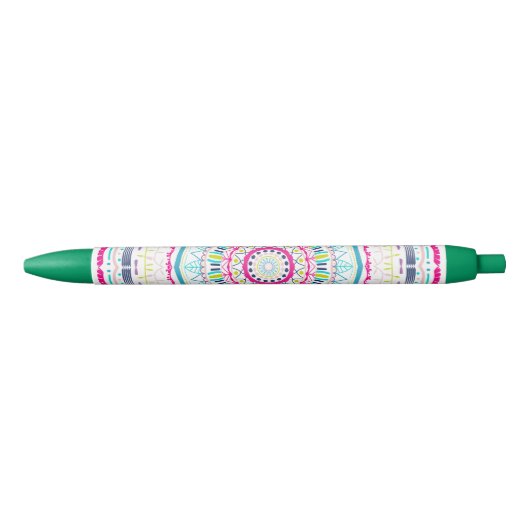 Stylo Noir mandala coloré (Devant)