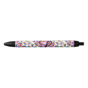 Stylo Noir Mandala de la fierté à monogramme arc-en-ciel - Gé