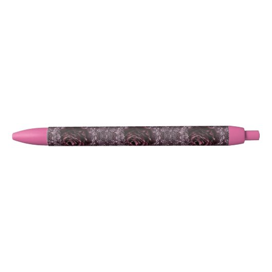 Stylo Noir Mandala de rose (Devant)