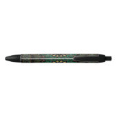 Stylo Noir Mandala Ornat Floral Vert (Dos)