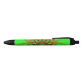 Stylo Noir Mandala rouge et vert vif (Haut)
