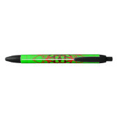 Stylo Noir Mandala rouge et vert vif (Dos)
