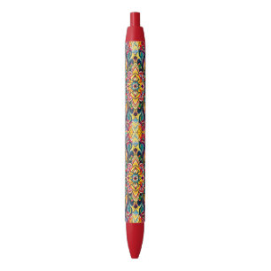 Stylo Noir Mandala Symphonie des couleurs – Floral psychédéli